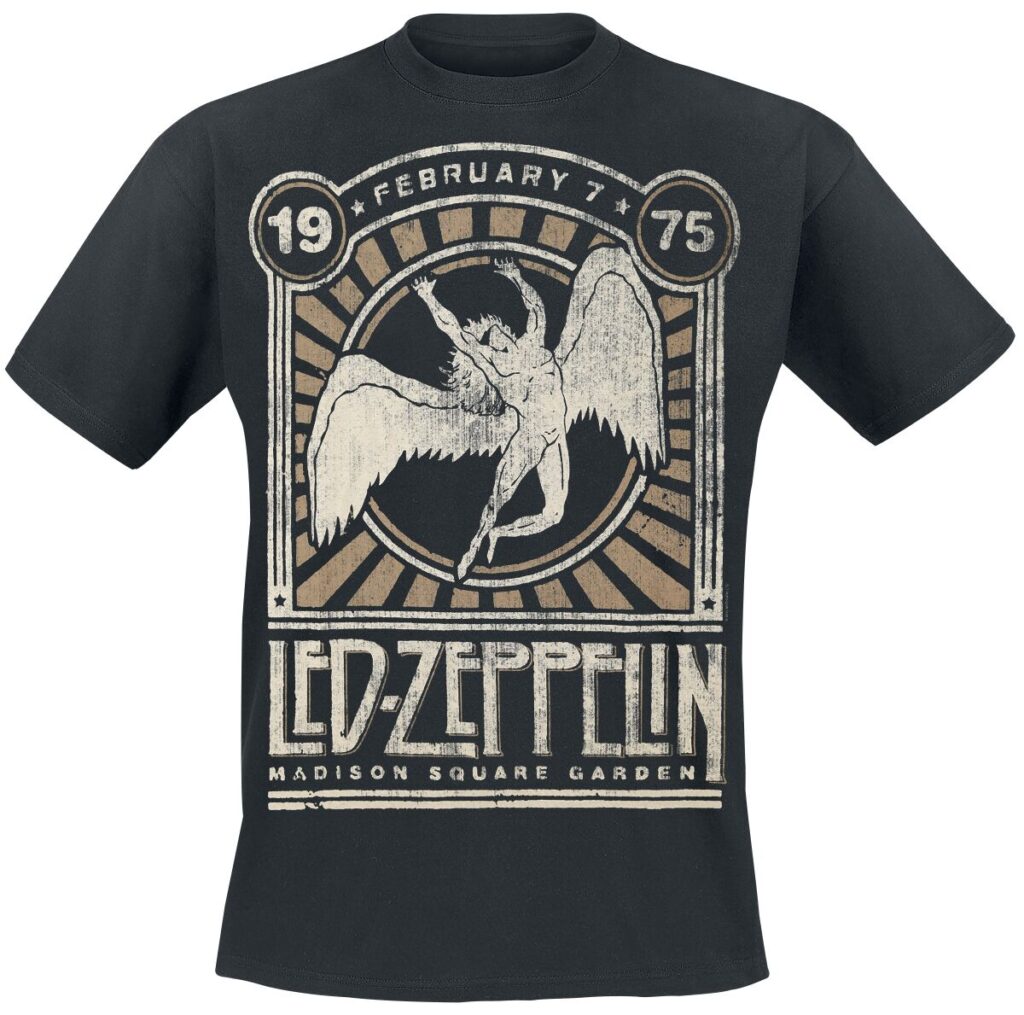 Led Zeppelin Madison Square Garden 1975 T-Shirt czarny