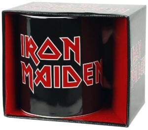 Iron Maiden Iron Maiden Logo Kubek czarny/czerwony/biały