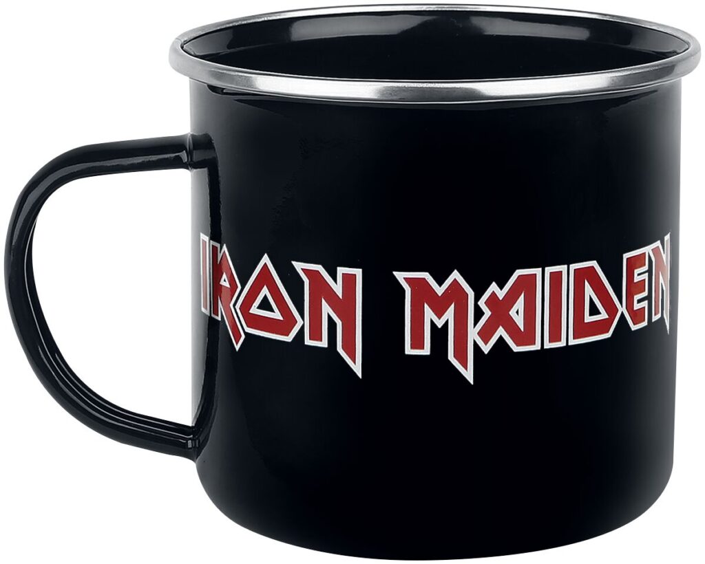 Iron Maiden Logo -  Enamel Mug Kubek czarny