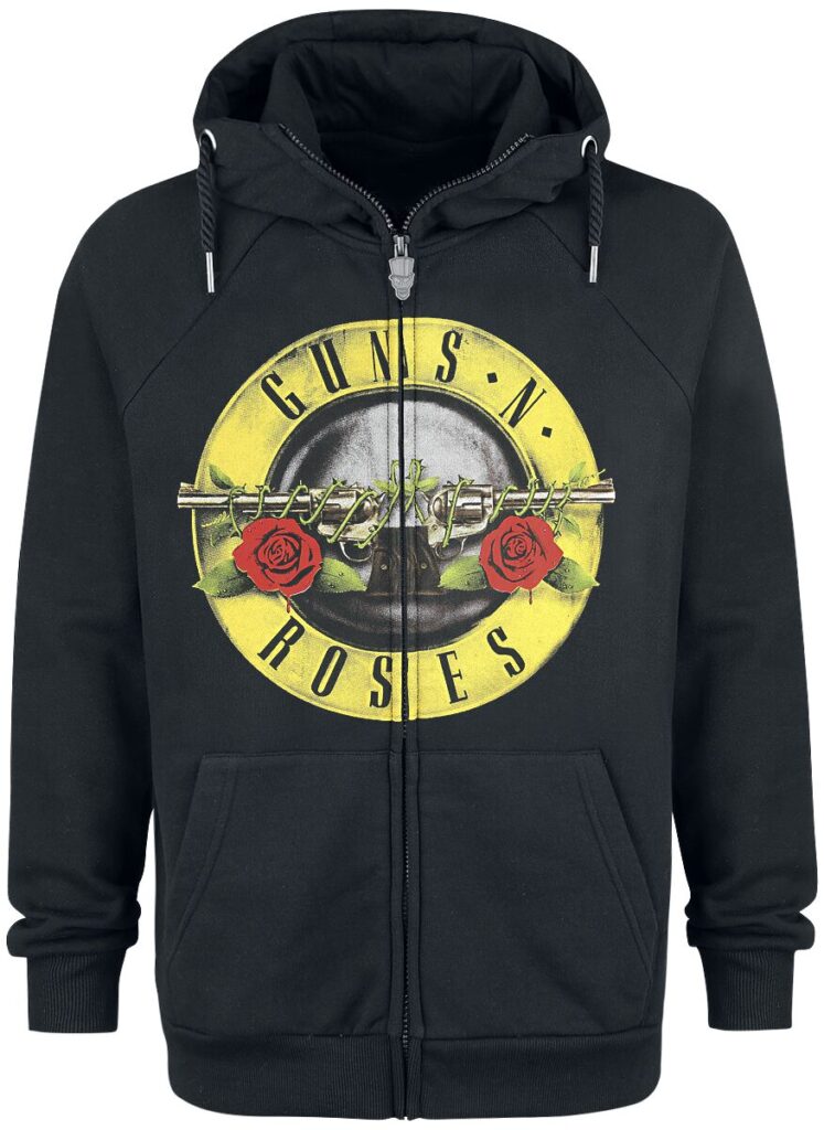 Guns N' Roses Logo Bluza z kapturem rozpinana czarny