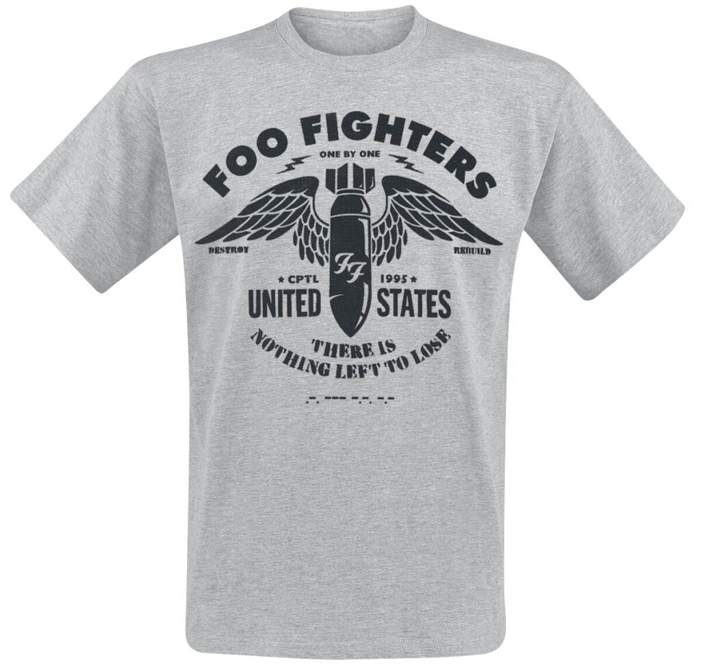 Foo Fighters Stencil T-Shirt odcienie jasnoszarego