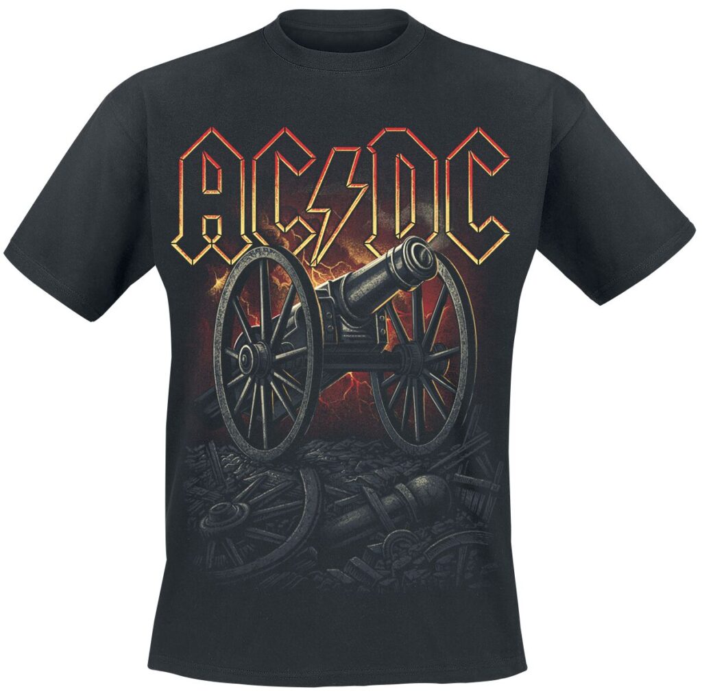 AC/DC About To Rock Canon Red T-Shirt czarny