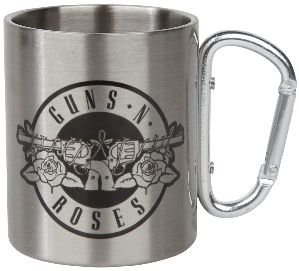 Guns N' Roses Logo - Tasse mit Karabinerhaken Kubek srebrny