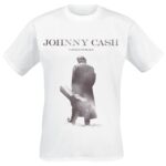 Johnny Cash Walking Guitar T-Shirt biały