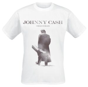 Johnny Cash Walking Guitar T-Shirt biały