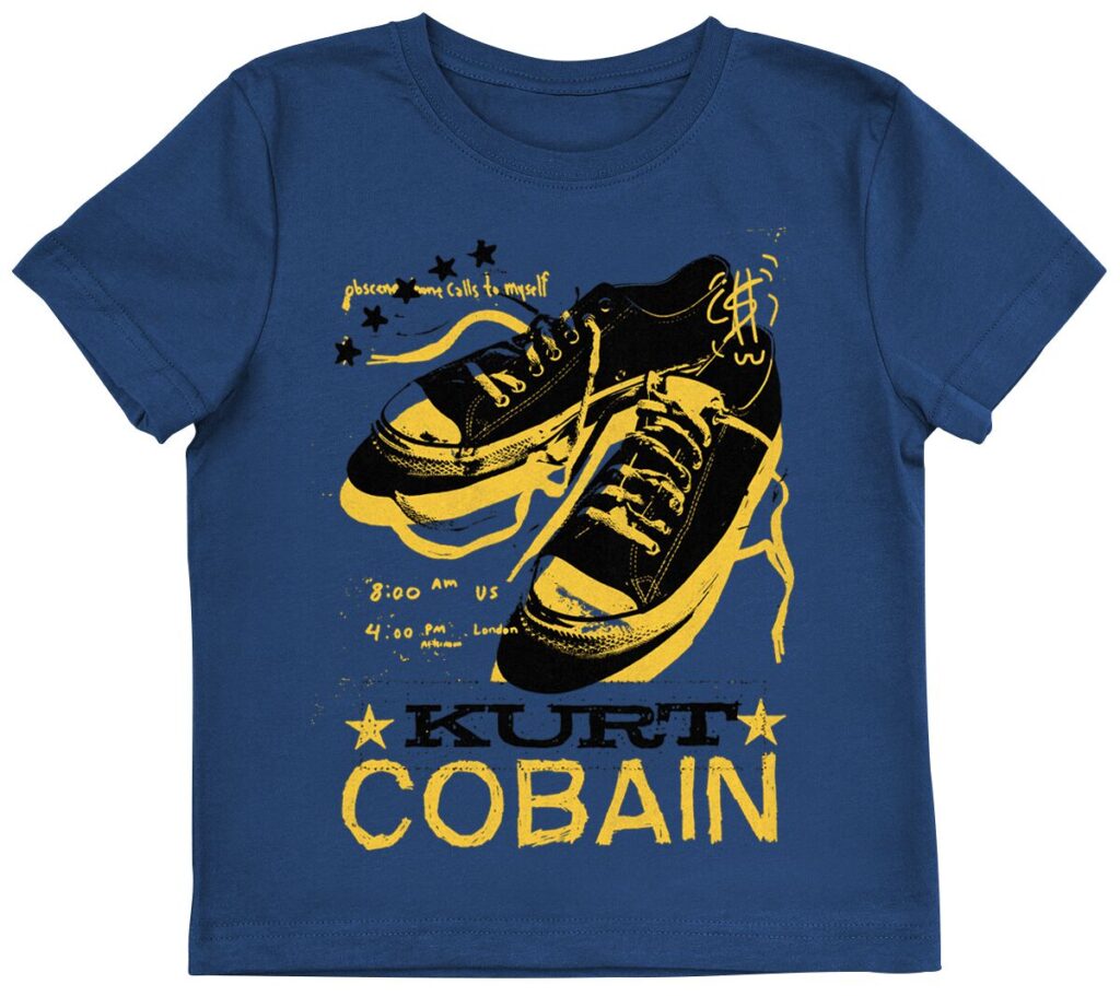 Kurt Cobain Laces Koszulka dziecięca granatowy