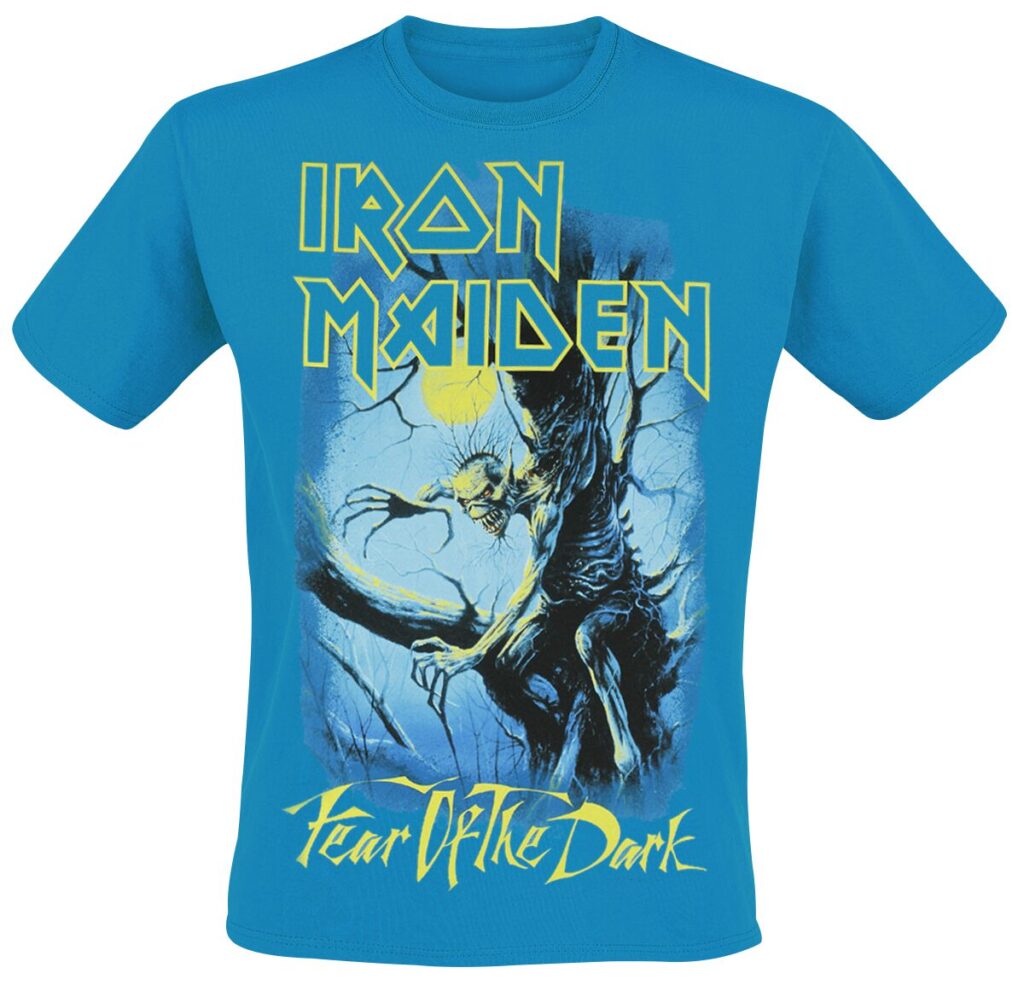 Iron Maiden Fear Of The Dark - Glow In The Dark T-Shirt niebieski