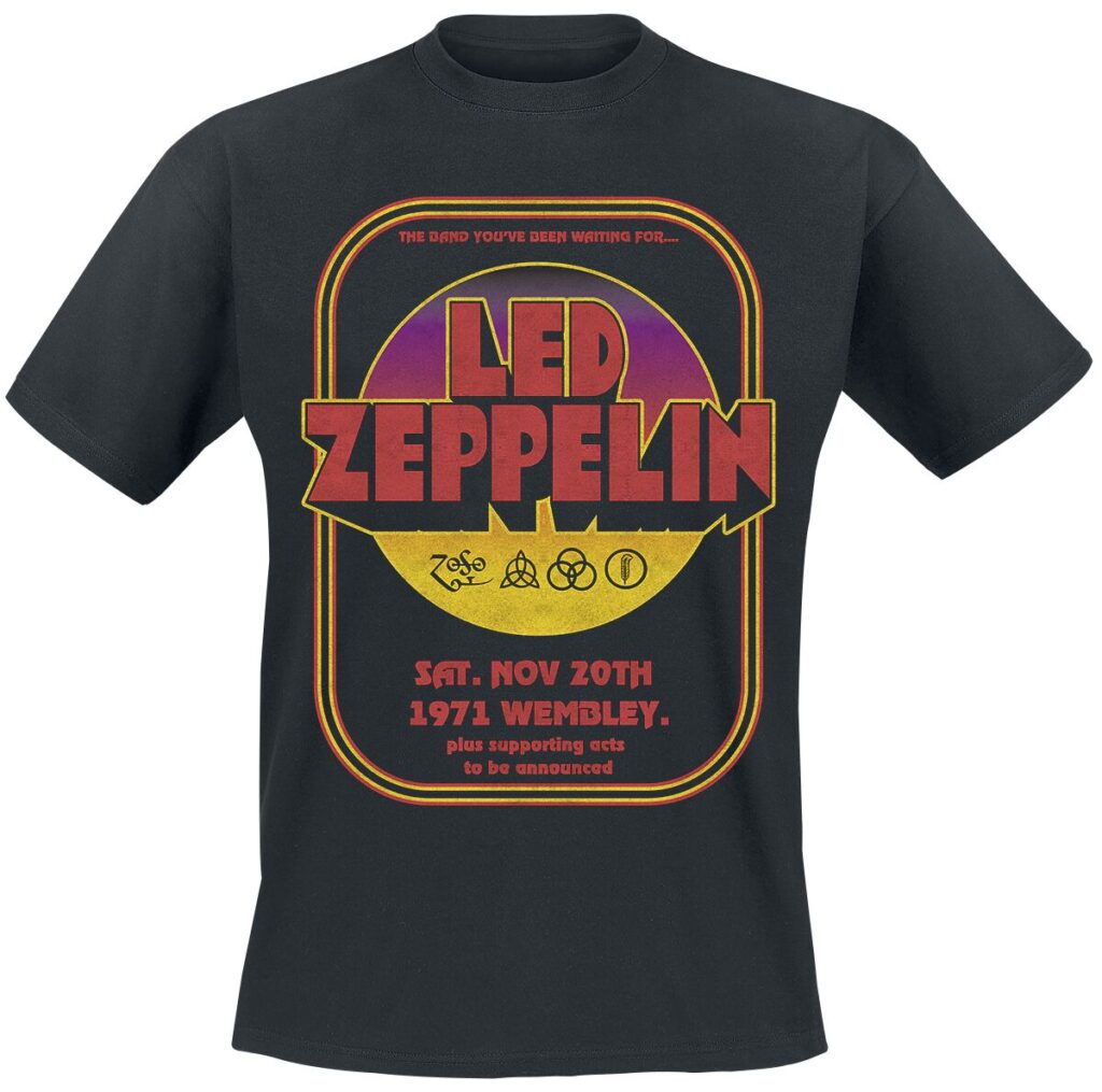 Led Zeppelin 1971 Wembley T-Shirt czarny