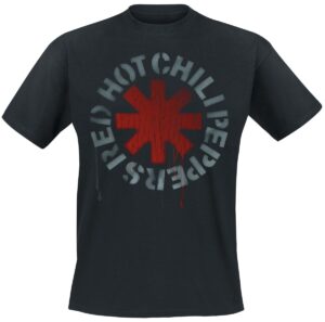 Red Hot Chili Peppers Stencil Black T-Shirt