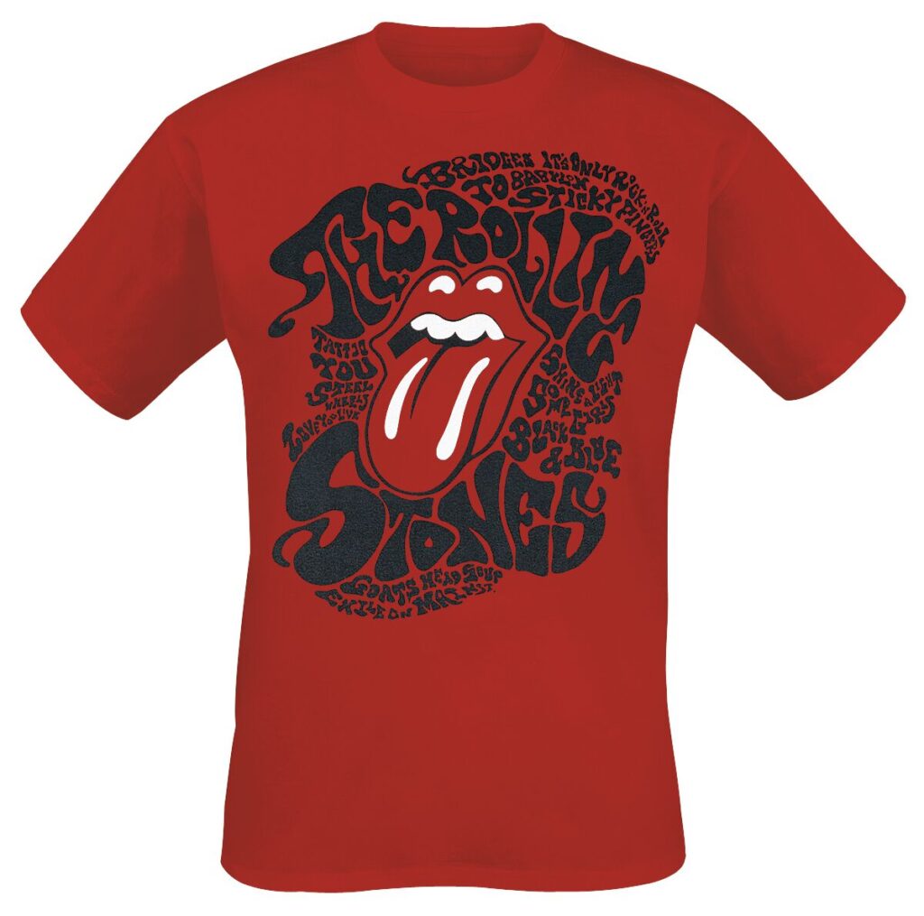 The Rolling Stones Psychedelic Tongue T-Shirt czerwony