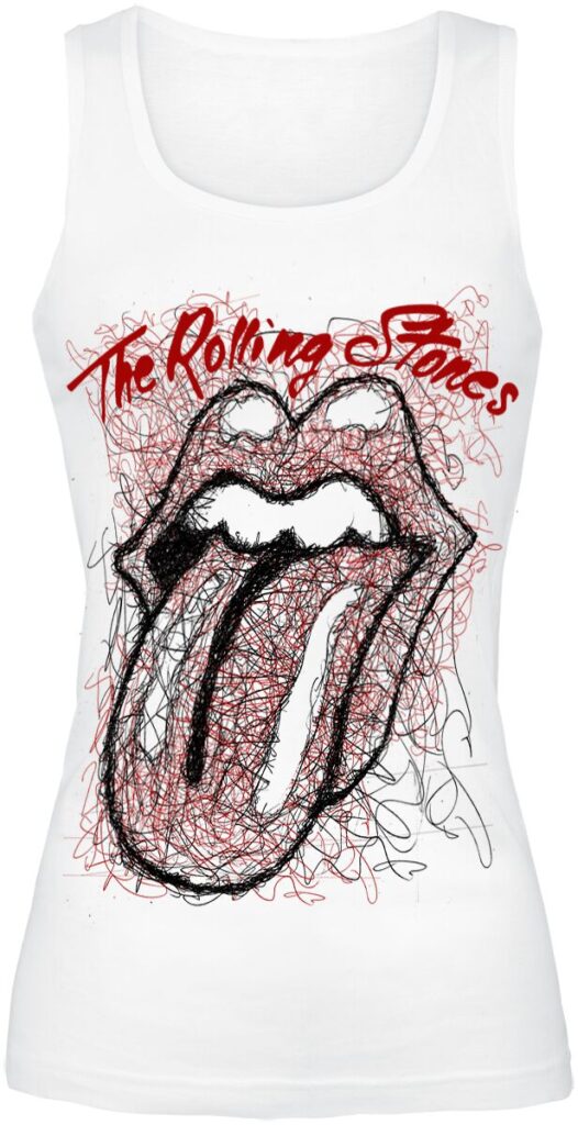 The Rolling Stones Sketch Tongue Top damski biały