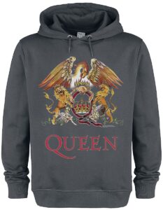 Queen Amplified Collection – Colour Crest Bluza z kapturem ciemnoszary