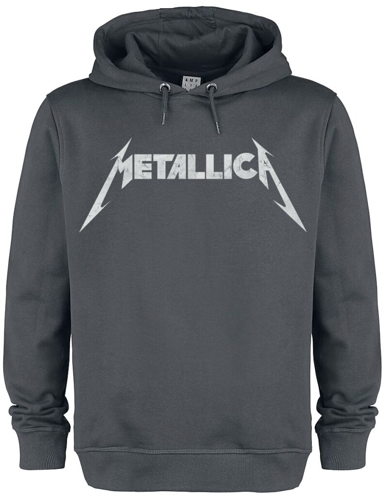 Metallica Amplified Collection - White Logo Bluza z kapturem ciemnoszary