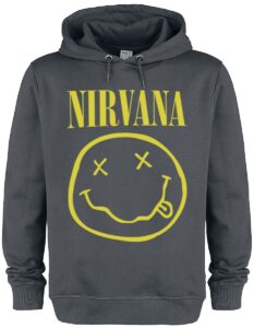 Nirvana Amplified Collection – Smiley Bluza z kapturem ciemnoszary