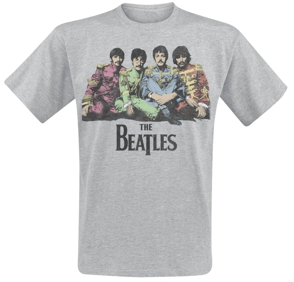 The Beatles Sgt Pepper Band T-Shirt odcienie szarego