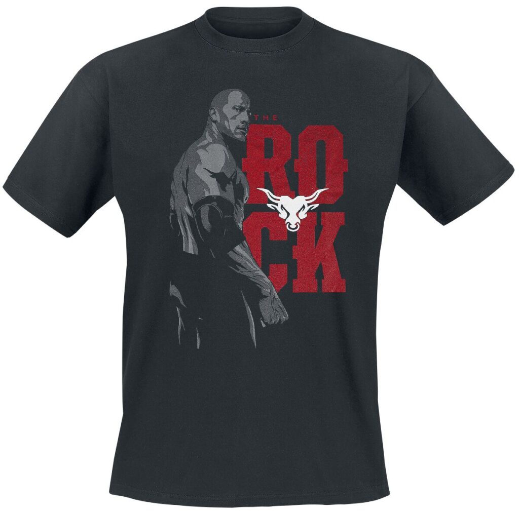 WWE The Rock T-Shirt czarny