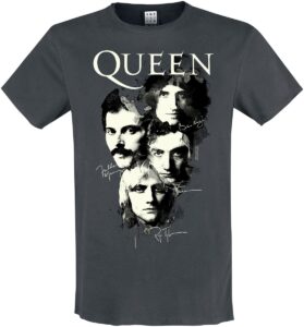 Queen Amplified Collection – Autographs T-Shirt ciemnoszary