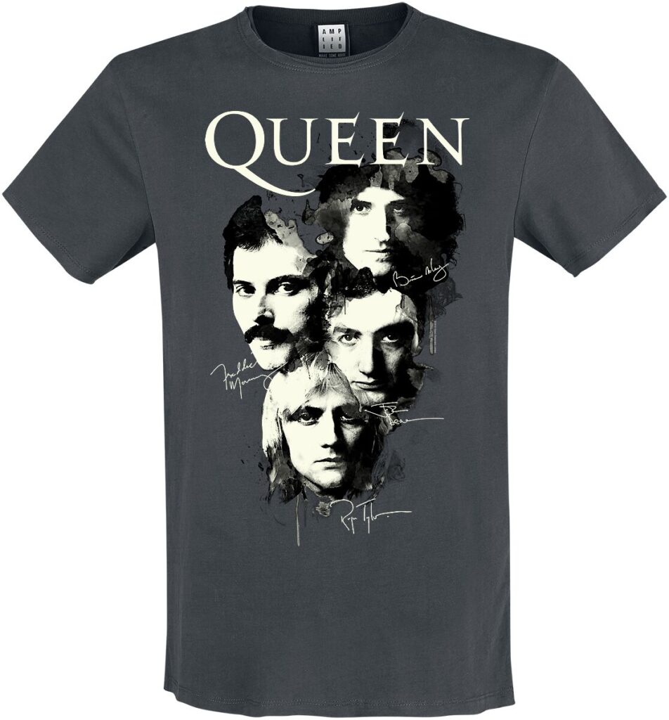 Queen Amplified Collection - Autographs T-Shirt ciemnoszary