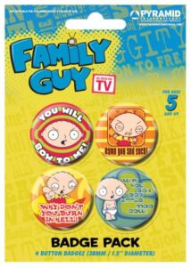 Family guy (stewie) – zestaw 4 przypinek