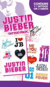 Justin bieber i love – tatuaż